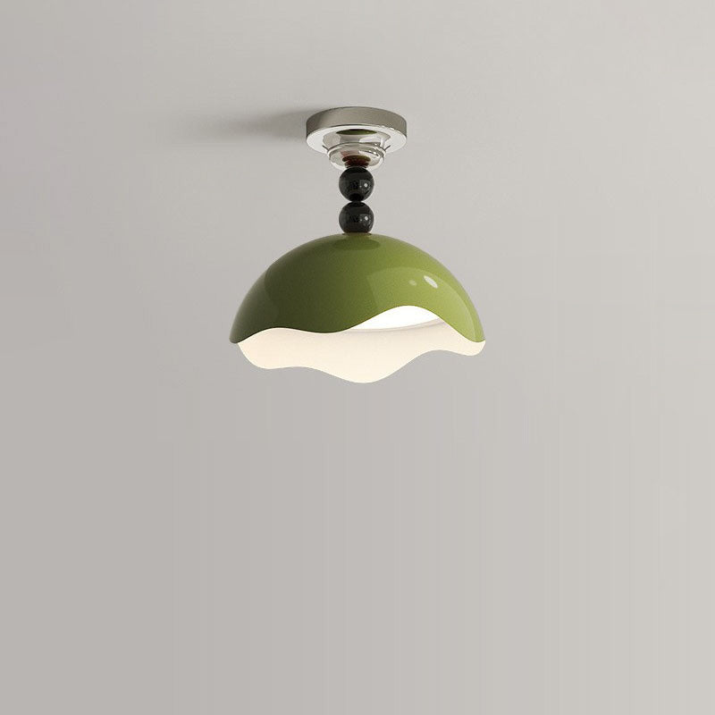 Contemporary Nordic Eggshell Aluminum Iron Acrylic LED Semi-Flush Mount Ceiling Light For Bedroom