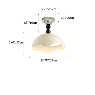 Contemporary Nordic Eggshell Aluminum Iron Acrylic LED Semi-Flush Mount Ceiling Light For Bedroom