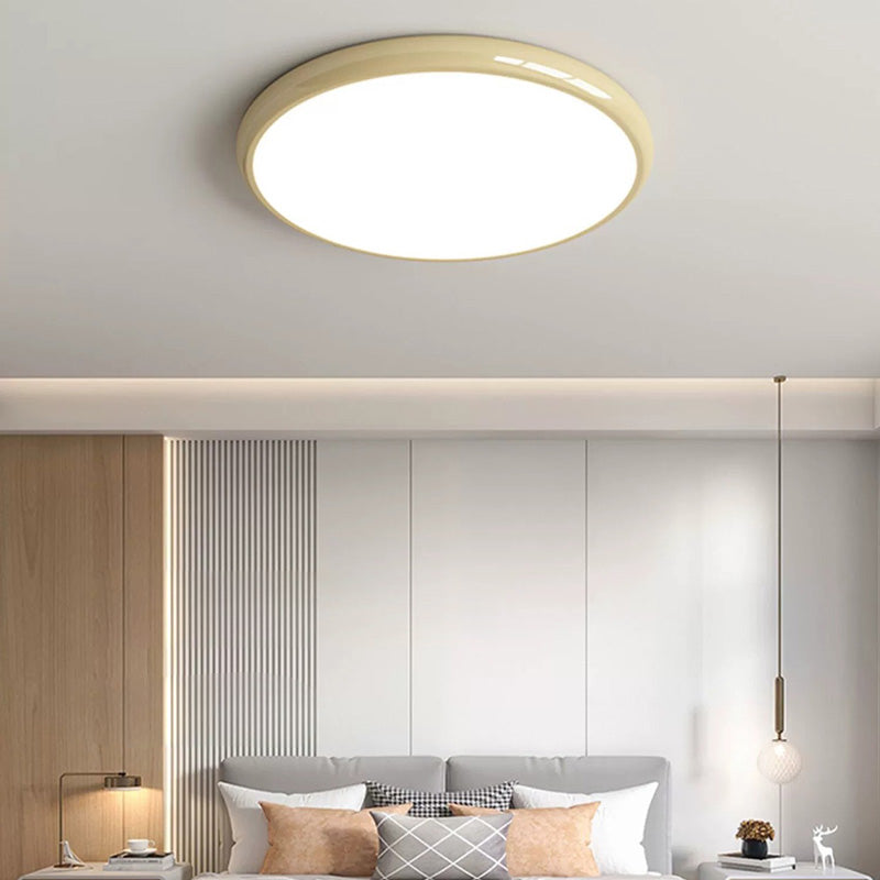 Modern Minimalist Round Iron Acrylic LED Flush Mount Ceiling Light For Living Room