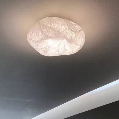 Modern Minimalist Cloud Mulberry Silk LED Flush Mount Ceiling Light For Living Room