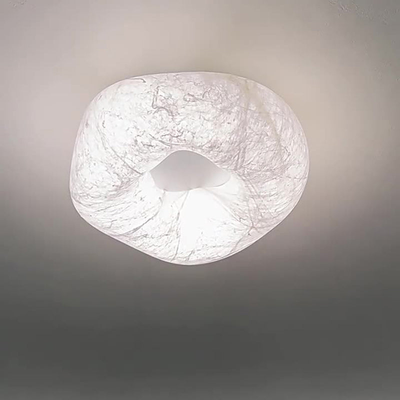 Modern Minimalist Cloud Mulberry Silk LED Flush Mount Ceiling Light For Living Room