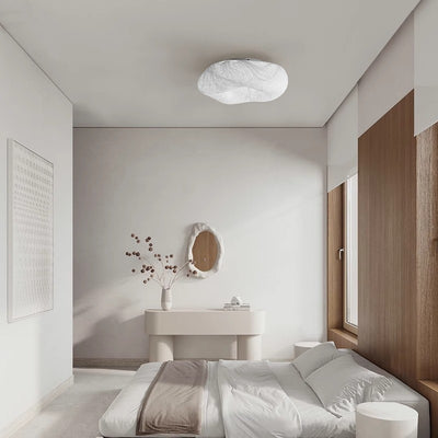 Modern Minimalist Cloud Mulberry Silk LED Flush Mount Ceiling Light For Living Room