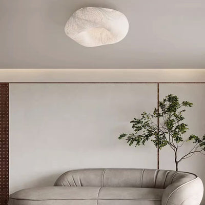 Modern Minimalist Cloud Mulberry Silk LED Flush Mount Ceiling Light For Living Room