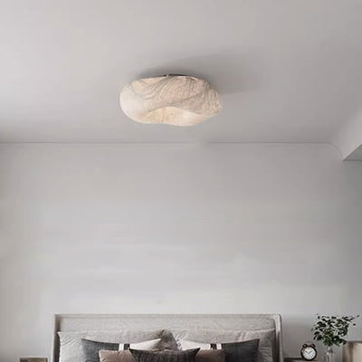 Modern Minimalist Cloud Mulberry Silk LED Flush Mount Ceiling Light For Living Room