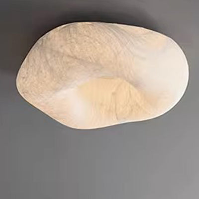 Modern Minimalist Cloud Mulberry Silk LED Flush Mount Ceiling Light For Living Room