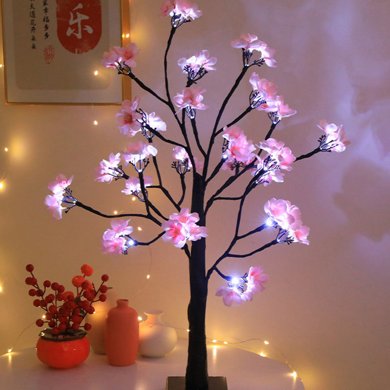 Moderne Art Deco Simulation Blume Baum Form LED Tisch Lampe Für Schlafzimmer 