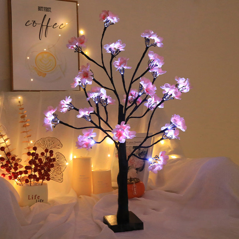 Moderne Art Deco Simulation Blume Baum Form LED Tisch Lampe Für Schlafzimmer 