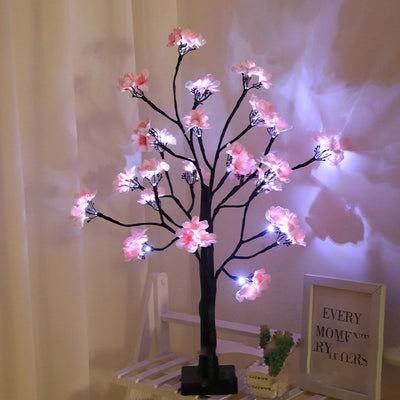 Moderne Art Deco Simulation Blume Baum Form LED Tisch Lampe Für Schlafzimmer 