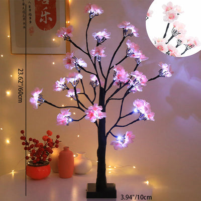 Moderne Art Deco Simulation Blume Baum Form LED Tisch Lampe Für Schlafzimmer 