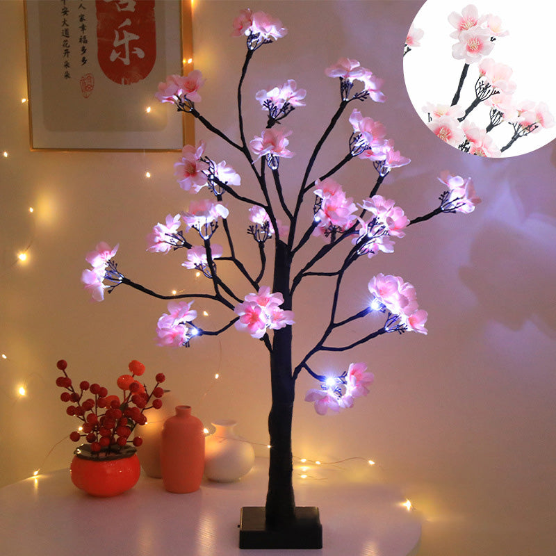 Moderne Art Deco Simulation Blume Baum Form LED Tisch Lampe Für Schlafzimmer 