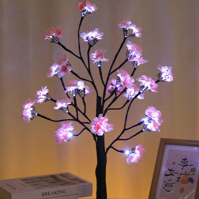 Moderne Art Deco Simulation Blume Baum Form LED Tisch Lampe Für Schlafzimmer 