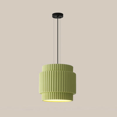 Contemporary Nordic Painted Ribbed Resin 1/3-Light Pendant Light For Living Room