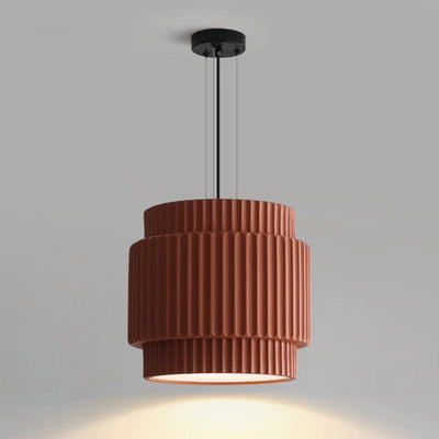 Contemporary Nordic Painted Ribbed Resin 1/3-Light Pendant Light For Living Room