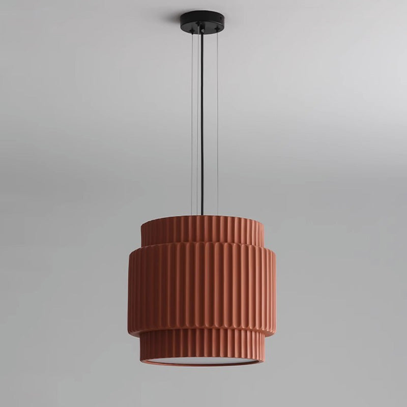 Contemporary Nordic Painted Ribbed Resin 1/3-Light Pendant Light For Living Room