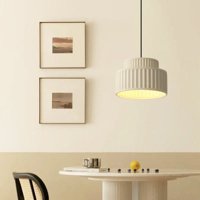 Contemporary Nordic Painted Ribbed Resin 1/3-Light Pendant Light For Living Room