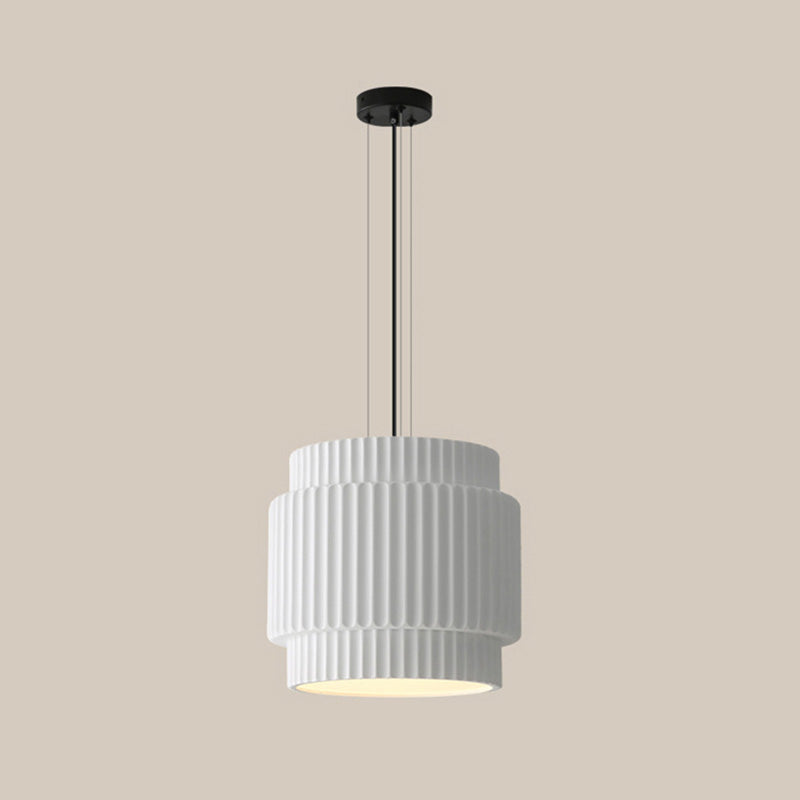 Contemporary Nordic Painted Ribbed Resin 1/3-Light Pendant Light For Living Room