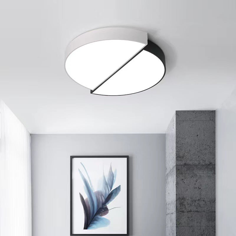 Modern Minimalist Square Round Geometric Crack Acrylic LED Flush Mount Ceiling Light For Bedroom