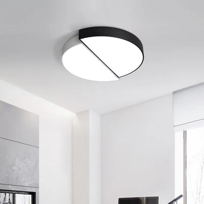 Modern Minimalist Square Round Geometric Crack Acrylic LED Flush Mount Ceiling Light For Bedroom