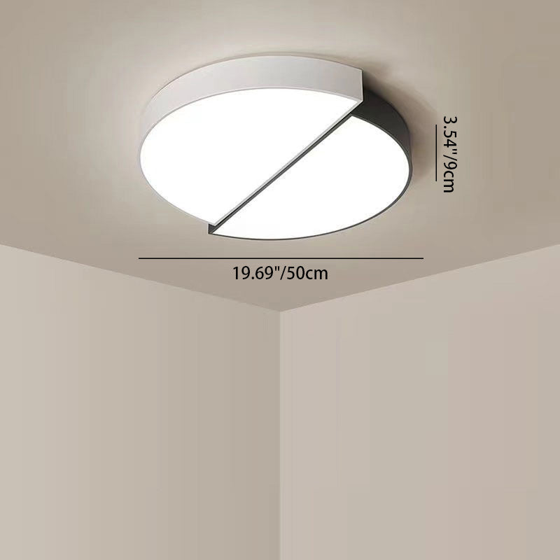 Modern Minimalist Square Round Geometric Crack Acrylic LED Flush Mount Ceiling Light For Bedroom