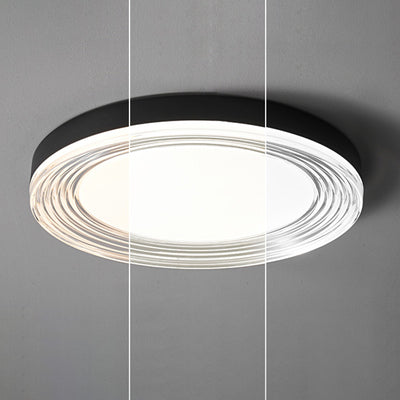 Modern Minimalist Round Water Pattern Aluminum Acrylic LED Flush Mount Ceiling Light For Bedroom