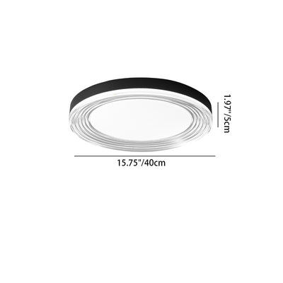 Modern Minimalist Round Water Pattern Aluminum Acrylic LED Flush Mount Ceiling Light For Bedroom