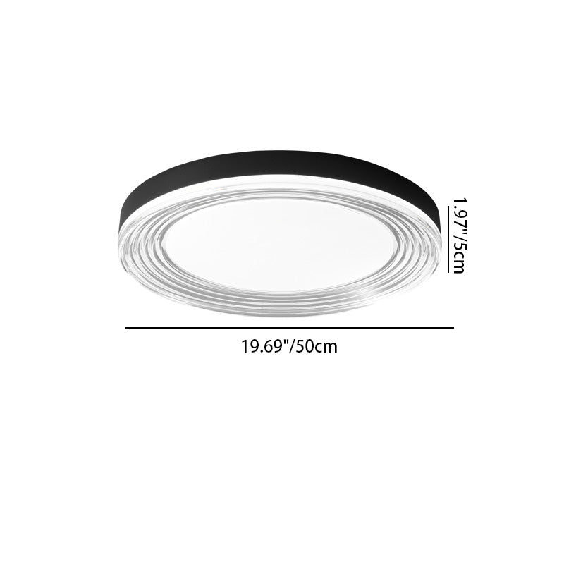 Modern Minimalist Round Water Pattern Aluminum Acrylic LED Flush Mount Ceiling Light For Bedroom