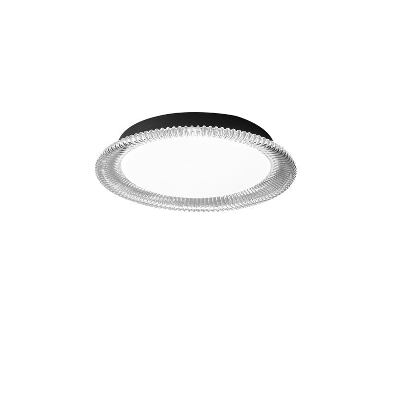 Modern Minimalist Round Water Pattern Aluminum Acrylic LED Flush Mount Ceiling Light For Bedroom