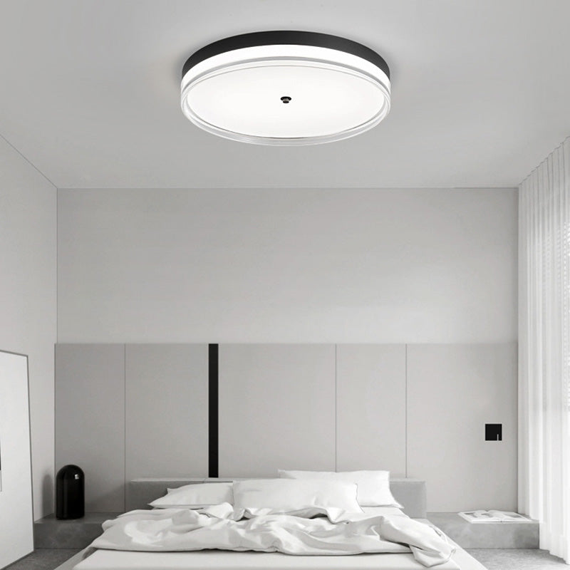 Modern Minimalist Round Aluminum Acrylic LED Flush Mount Ceiling Light For Living Room