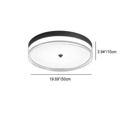 Modern Minimalist Round Aluminum Acrylic LED Flush Mount Ceiling Light For Living Room