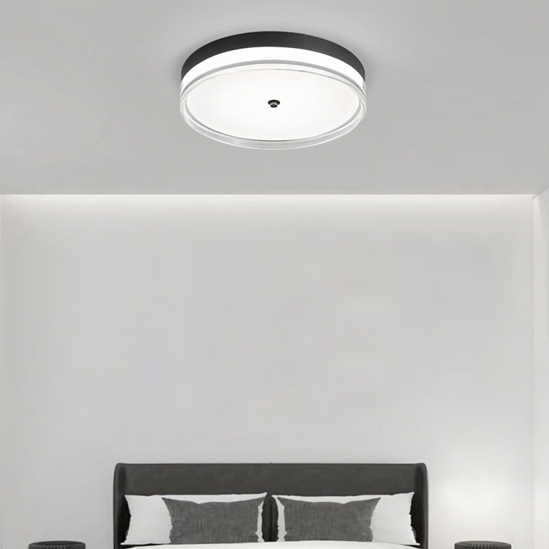 Modern Minimalist Round Aluminum Acrylic LED Flush Mount Ceiling Light For Living Room