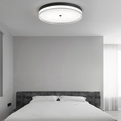 Modern Minimalist Round Aluminum Acrylic LED Flush Mount Ceiling Light For Living Room