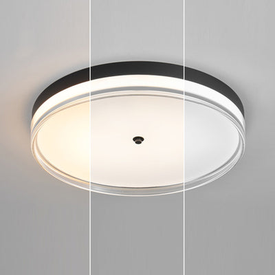 Modern Minimalist Round Aluminum Acrylic LED Flush Mount Ceiling Light For Living Room