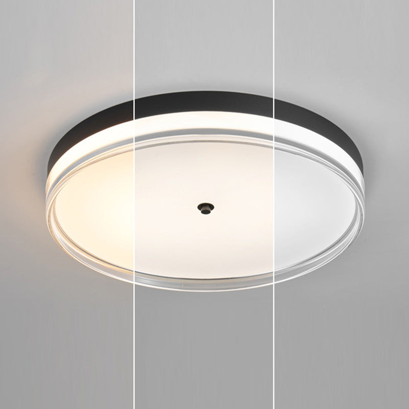 Modern Minimalist Round Aluminum Acrylic LED Flush Mount Ceiling Light For Living Room