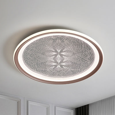 Modern Minimalist Round Dandelion Aluminum Acrylic LED Flush Mount Ceiling Light For Living Room