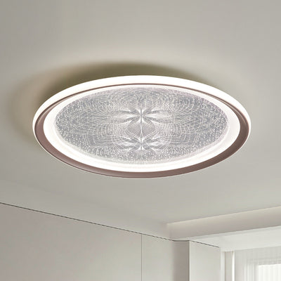 Modern Minimalist Round Dandelion Aluminum Acrylic LED Flush Mount Ceiling Light For Living Room