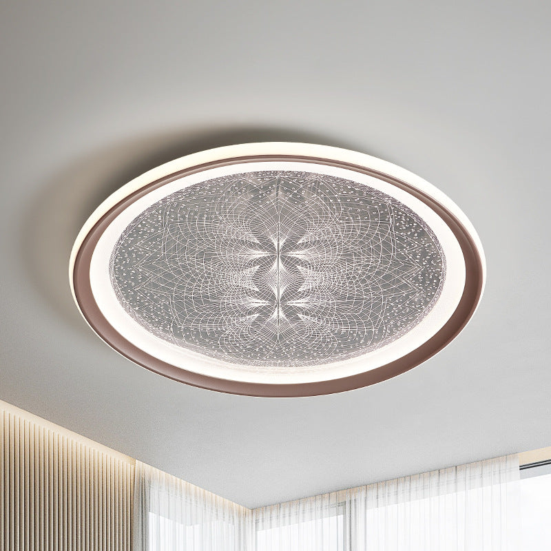 Modern Minimalist Round Dandelion Aluminum Acrylic LED Flush Mount Ceiling Light For Living Room