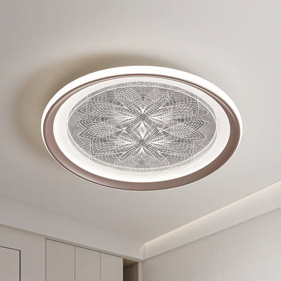 Modern Minimalist Round Dandelion Aluminum Acrylic LED Flush Mount Ceiling Light For Living Room