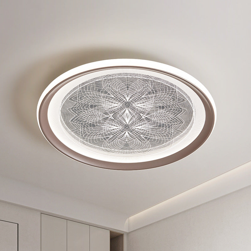 Modern Minimalist Round Dandelion Aluminum Acrylic LED Flush Mount Ceiling Light For Living Room