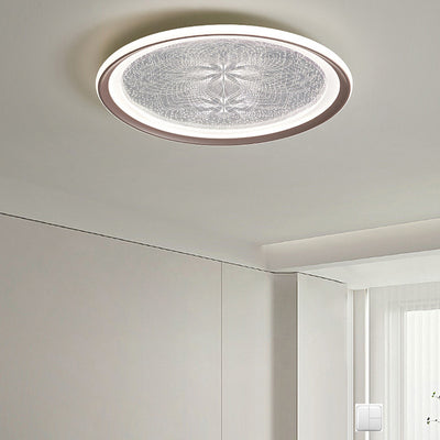 Modern Minimalist Round Dandelion Aluminum Acrylic LED Flush Mount Ceiling Light For Living Room