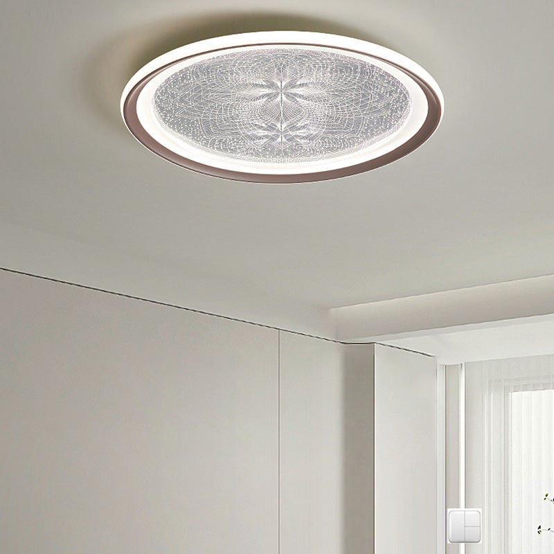 Modern Minimalist Round Dandelion Aluminum Acrylic LED Flush Mount Ceiling Light For Living Room