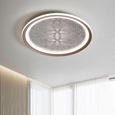 Modern Minimalist Round Dandelion Aluminum Acrylic LED Flush Mount Ceiling Light For Living Room