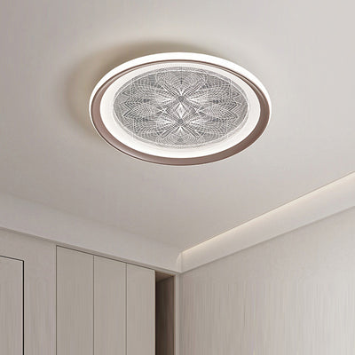 Modern Minimalist Round Dandelion Aluminum Acrylic LED Flush Mount Ceiling Light For Living Room