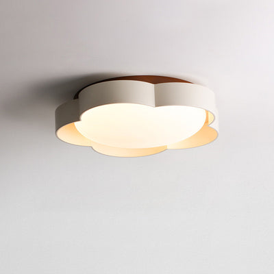 Zeitgenössische nordische Eisen PE Blume LED Semi-Flush Mount Deckenleuchte für Schlafzimmer 