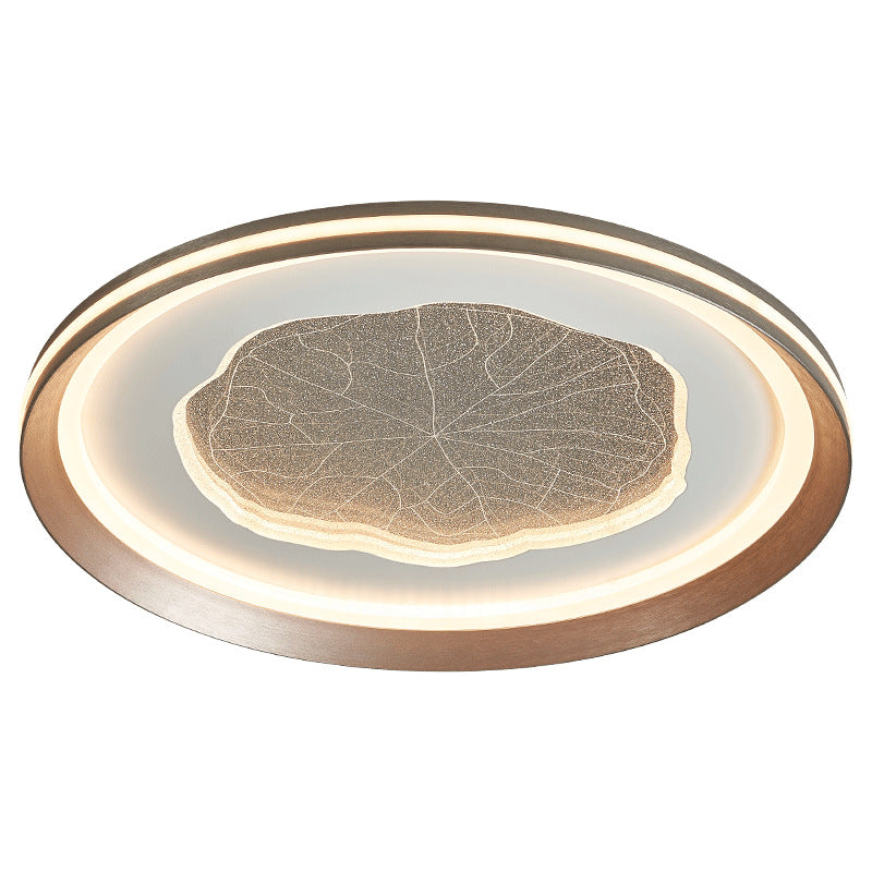 Modern Minimalist Round Lotus Leaf Iron Aluminum Acrylic LED Flush Mount Ceiling Light For Living Room