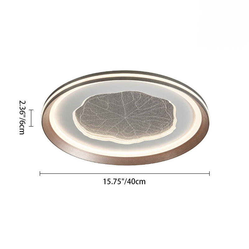 Modern Minimalist Round Lotus Leaf Iron Aluminum Acrylic LED Flush Mount Ceiling Light For Living Room