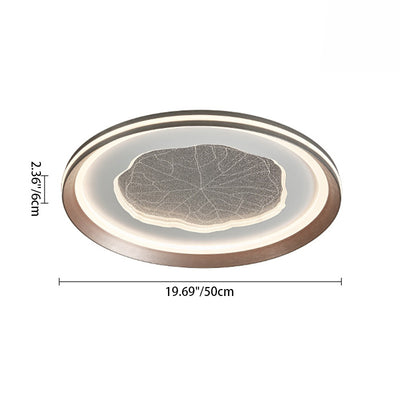 Modern Minimalist Round Lotus Leaf Iron Aluminum Acrylic LED Flush Mount Ceiling Light For Living Room