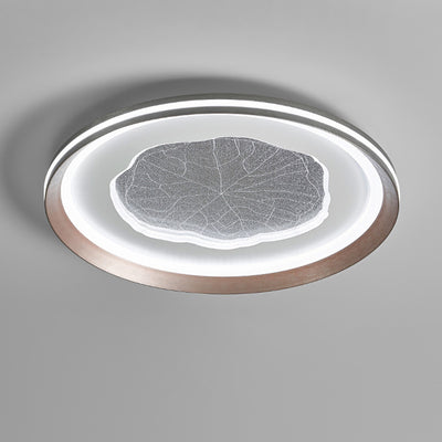 Modern Minimalist Round Lotus Leaf Iron Aluminum Acrylic LED Flush Mount Ceiling Light For Living Room