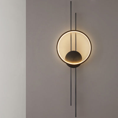 Moderne minimalistische runde Linie Silikon Kupfer einstellbare Höhe LED Wandleuchte Lampe für Schlafzimmer 