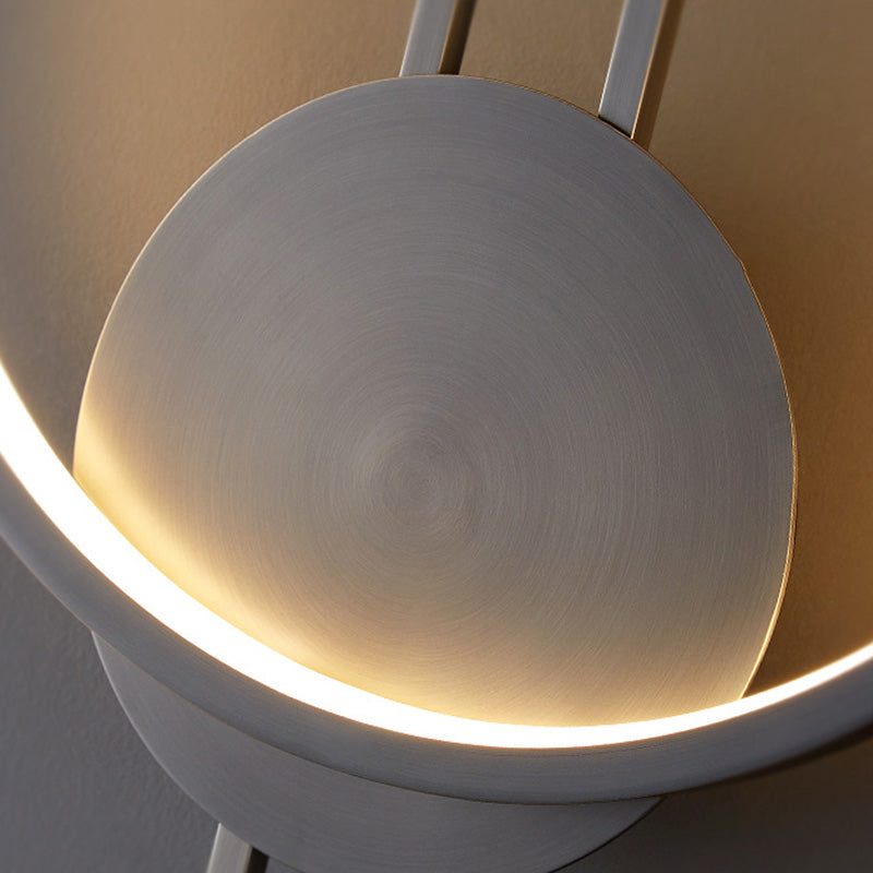 Moderne minimalistische runde Linie Silikon Kupfer einstellbare Höhe LED Wandleuchte Lampe für Schlafzimmer 