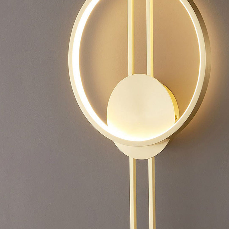 Moderne minimalistische runde Linie Silikon Kupfer einstellbare Höhe LED Wandleuchte Lampe für Schlafzimmer 